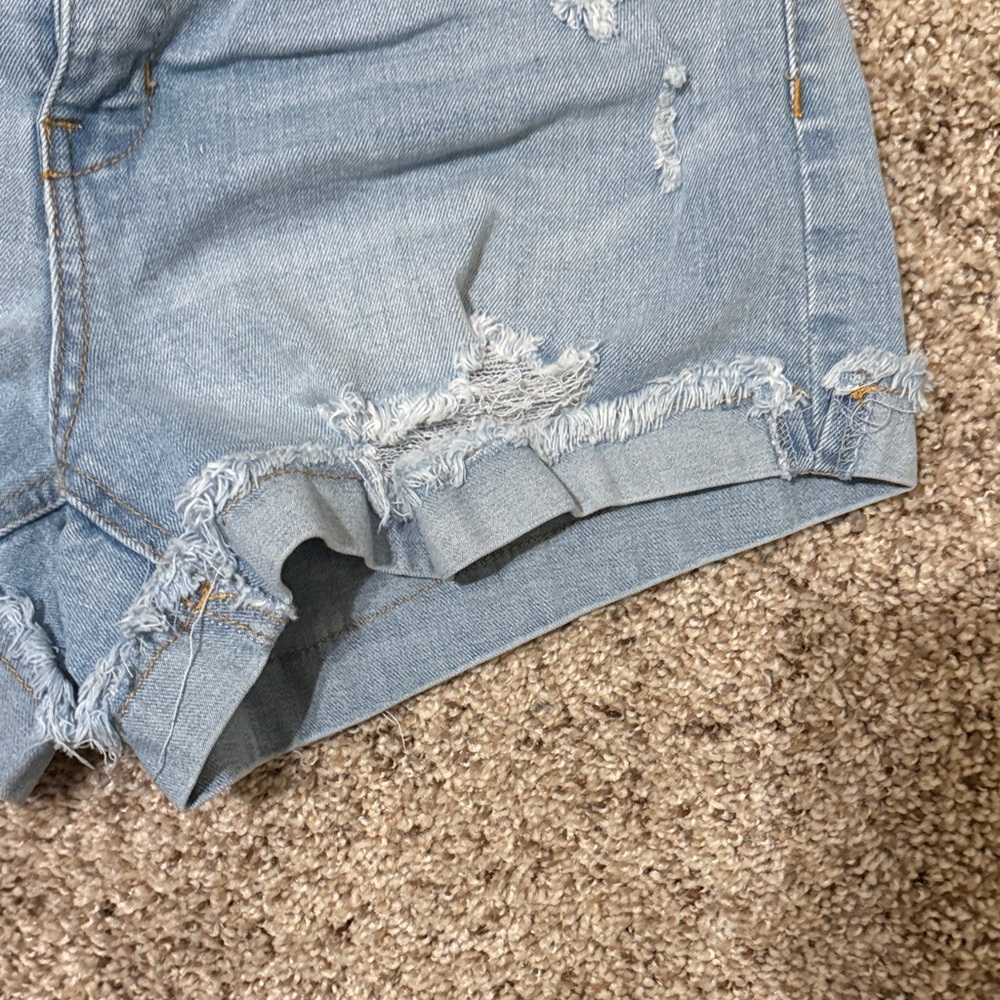 Celebrity Pink Light Blue Distressed Jean Shorts - Picture 4 of 6
